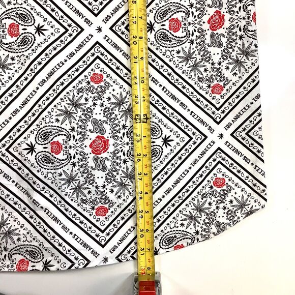 Eighty Eight Mens Sz XL Marijuana Cannabis Collared Shirt White Short Sleeve - Picture 10 of 10